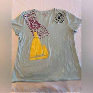 Pusser’s West Indies Blue Graphic T-Shirt with BVI Customs design Size XXL